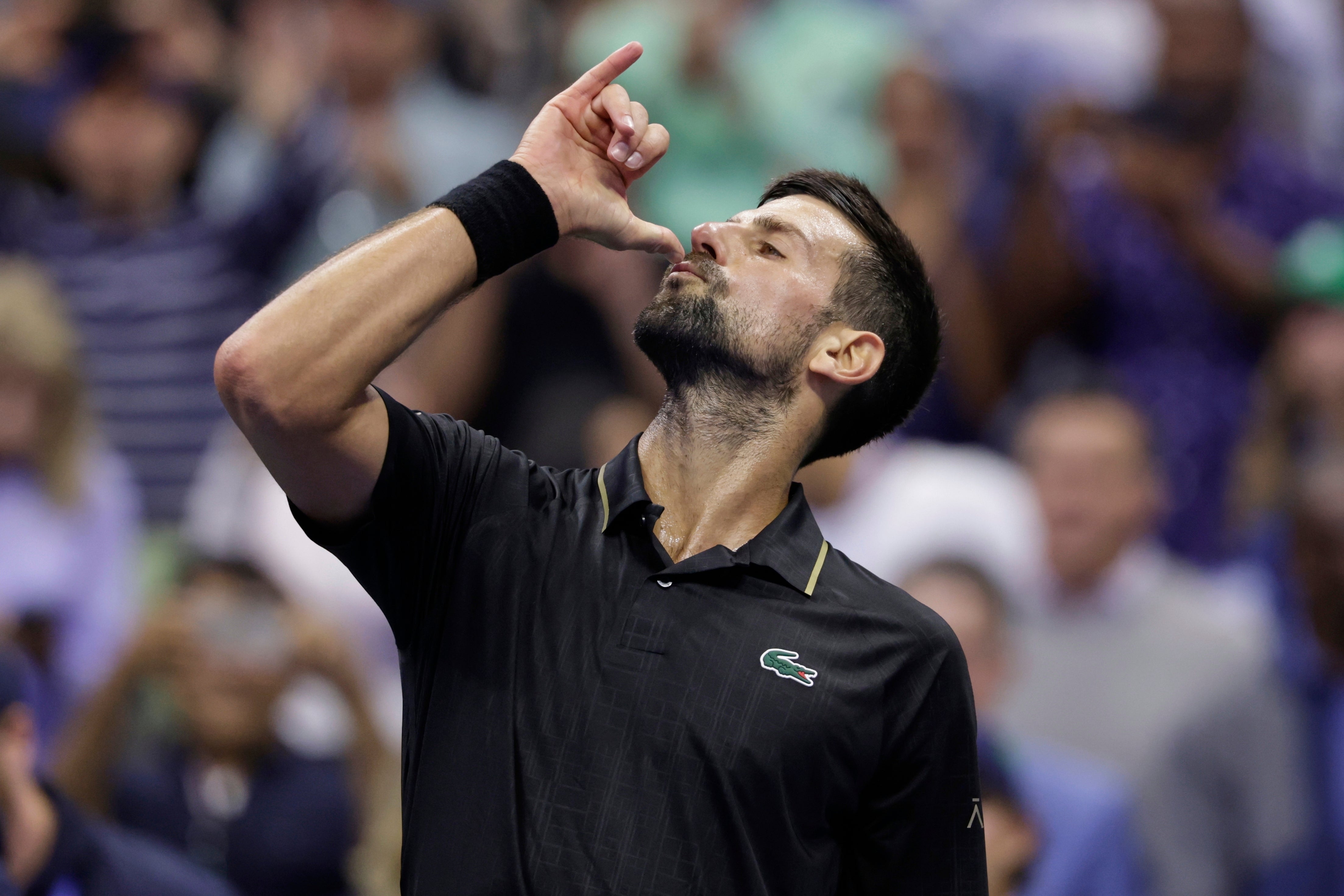 Djokovic celebrates match point