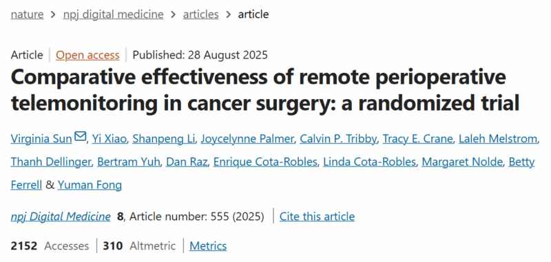 Remote Monitoring Improves Recovery from Cancer Surgery