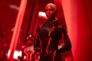 Jodie Turner-Smith as Athena in Disney's Live Action TRON: ARES. Photo by Leah Gallo. © 2025 Disney Enterprises, Inc. All Rights Reserved.