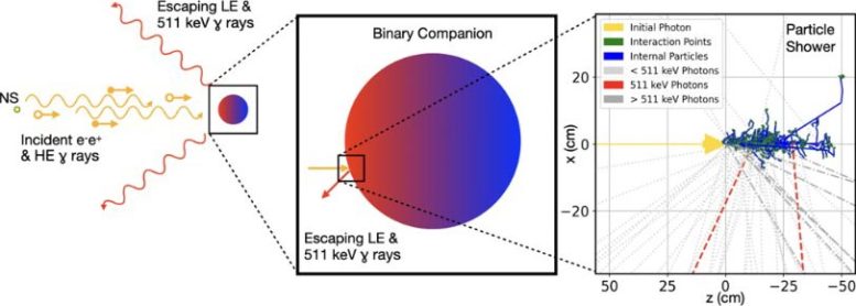 The 511 keV Emission Process in an MSP Binary System