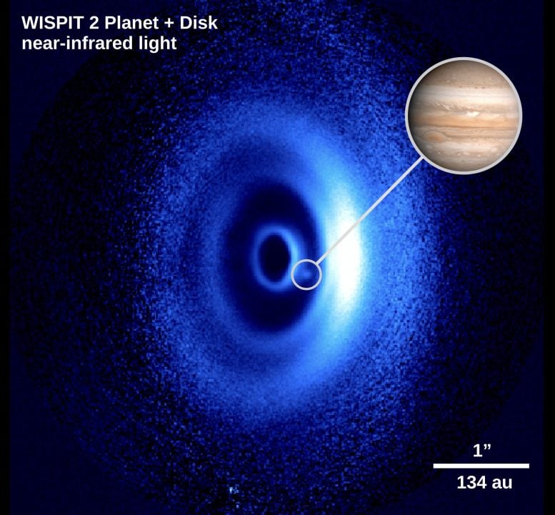 WISPIT 2b Planet Near Infrared Light With Jupiter