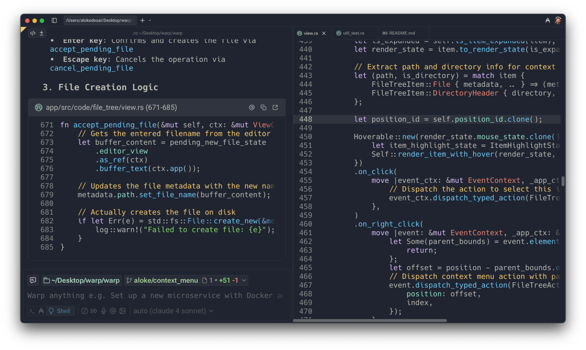 Warp brings new diff-tracking tools to the AI coding arms race