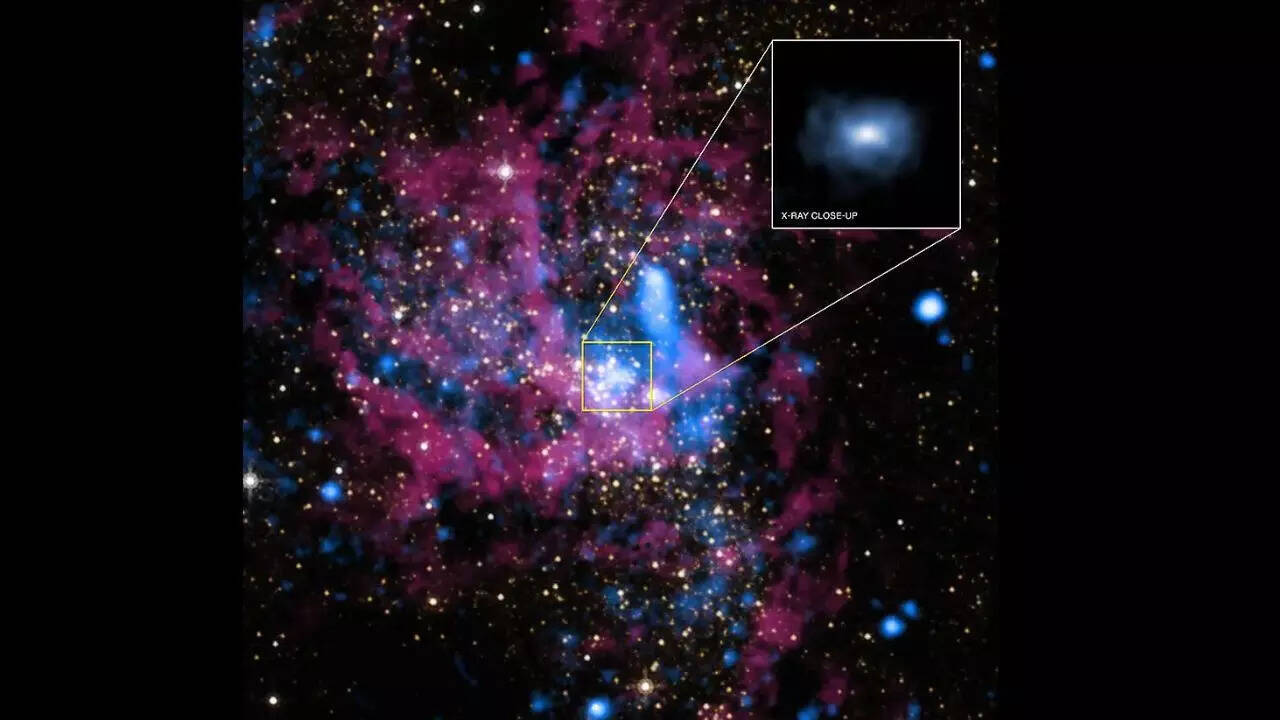 Source: NASA A supermassive black hole resides at the centre