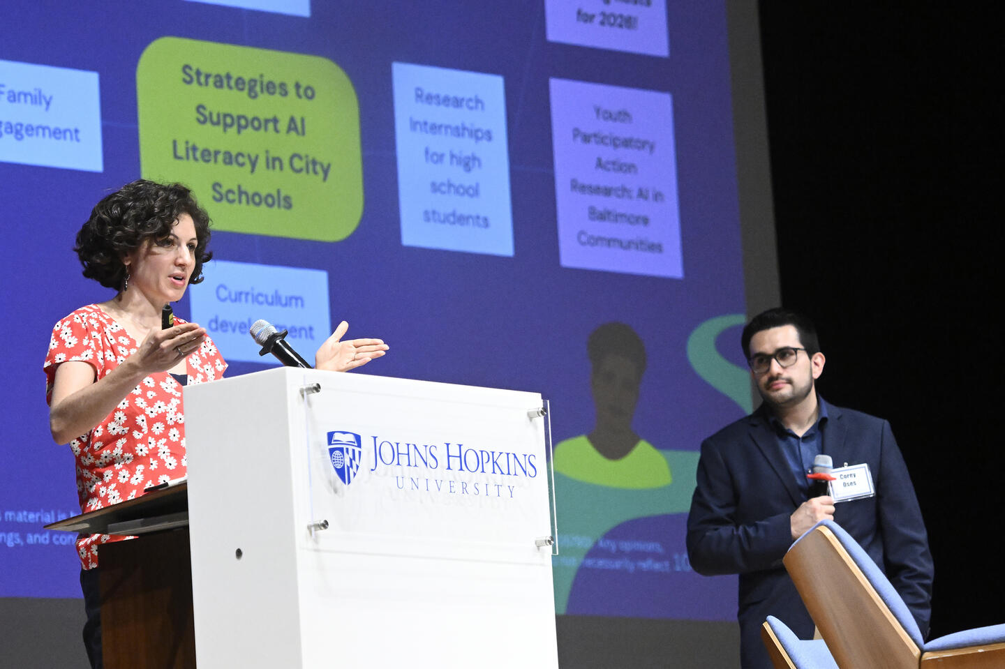 Alexis Daniels of JHU's Center for Educational Outreach gives a lightning talk about bridging the AI literacy gap in schools