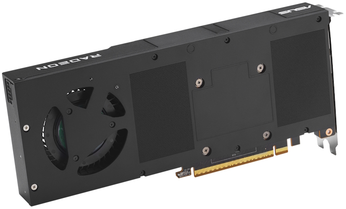 A view of the backplate on the graphics card