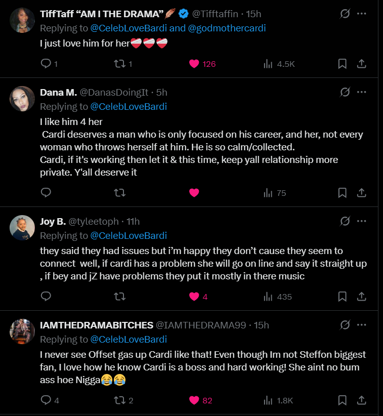 Fans love Cardi B's chemistry with Stefon Diggs.(Image via X) Cardi B