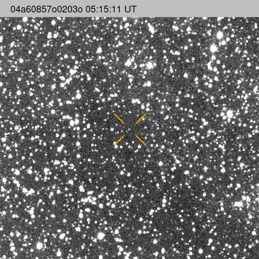 A series of images showing the movement of comet 3I/ATLAS across the sky. Credit: ATLAS, University of Hawaii, NASA