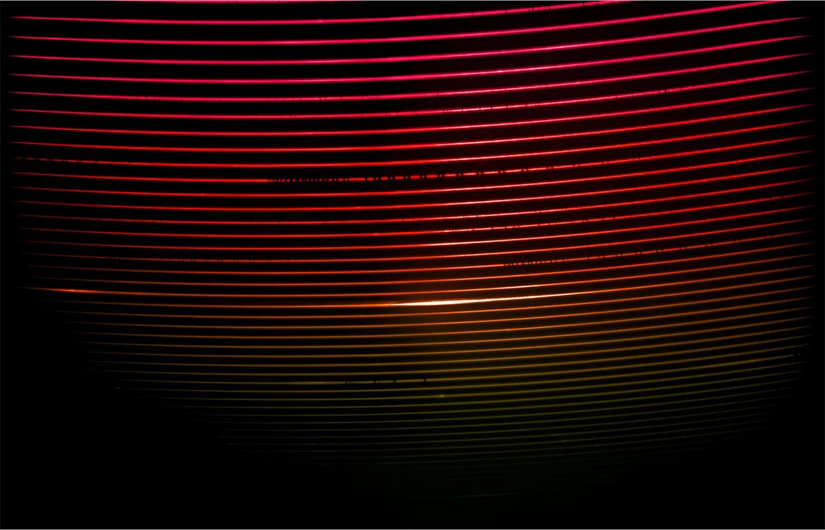 The red spectrum of the binary star system Eta Carinae, captured with the SOAR Telescope Echelle Spectrograph (STELES) on the SOAR Telescope on Cerro Pachón in Chile. Credit: CTIO/NOIRLab/SOAR/NSF/AURA