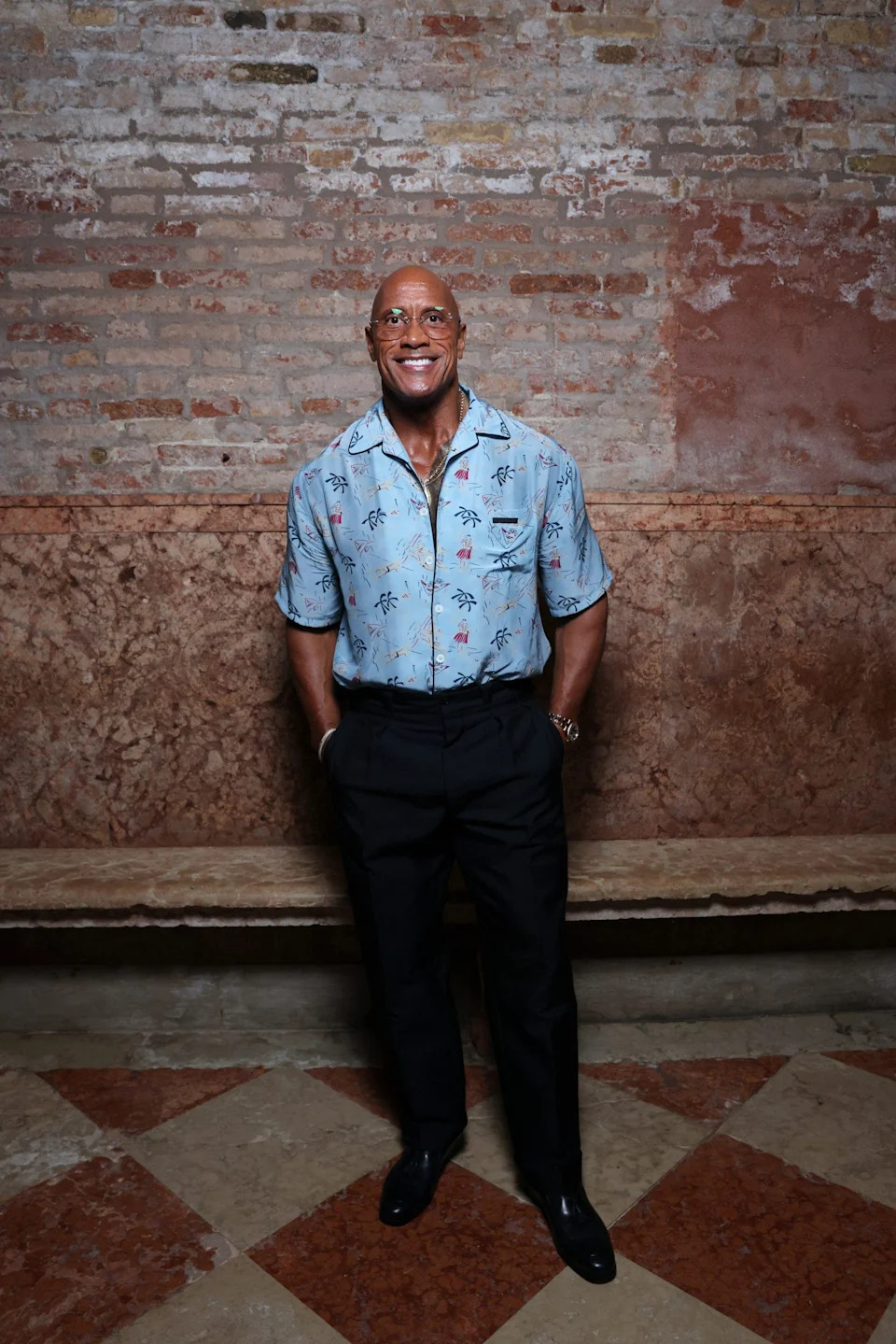 Dwayne Johnson at the Miu Miu event.