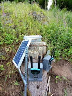 monitoring equipment to test water quality