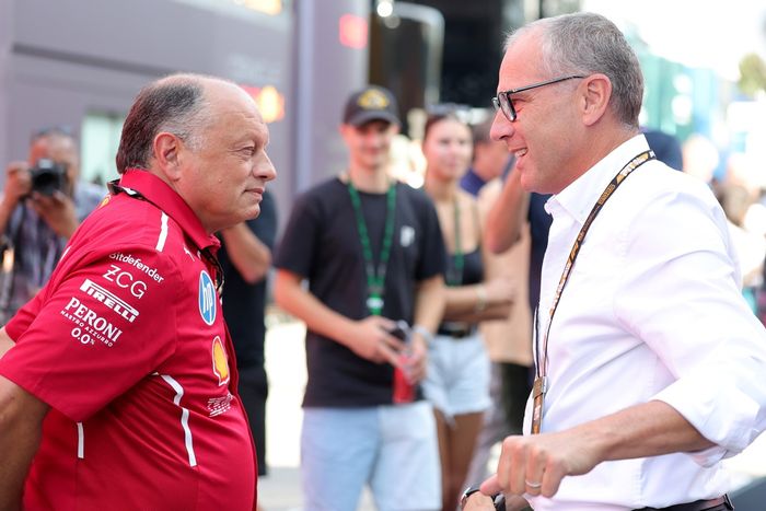 Frederic Vasseur, Ferrari, Stefano Domenicali, CEO of the Formula One Group
