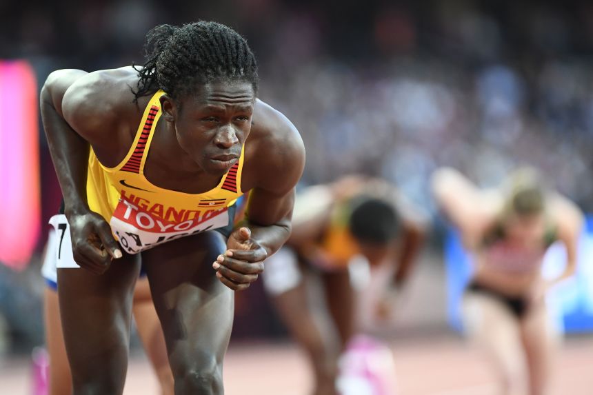 Uganda's Docus Ajok competes in the women's 800m athletics event at the 2017 IAAF World Championships, London.