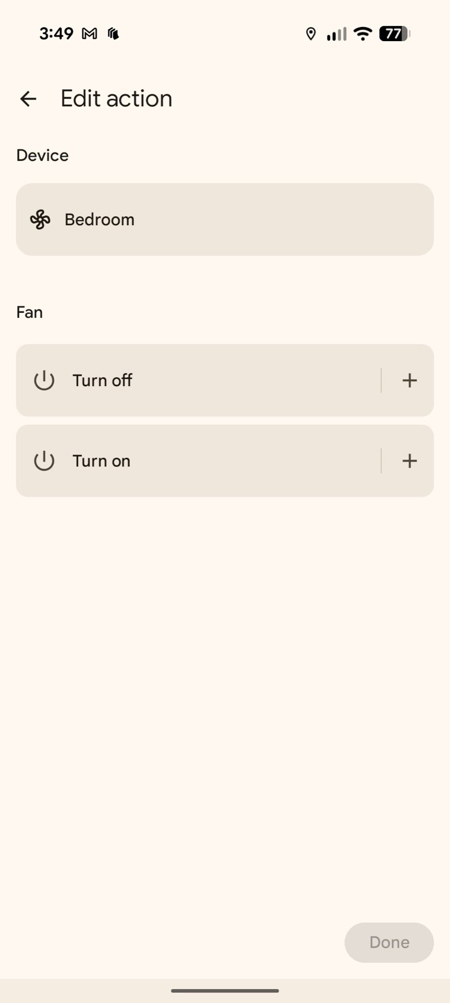 google home app screenshot automation editor new action fan
