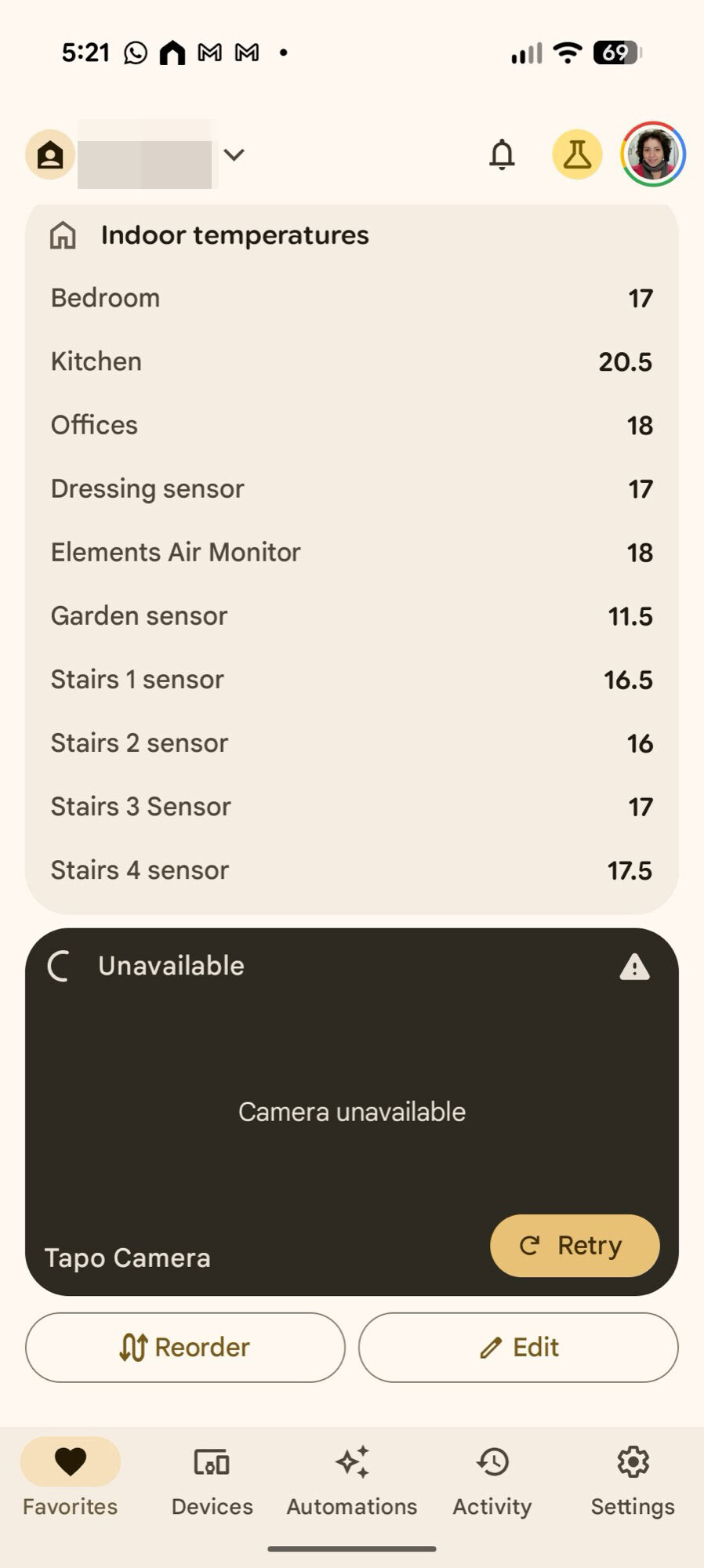 google home app screenshot tapo camera unavailable