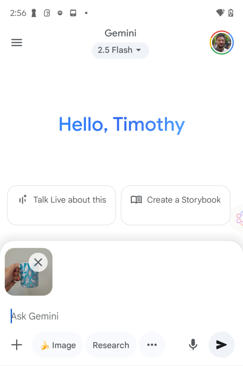 screenshot from gemini app on android device showing nano banana tool