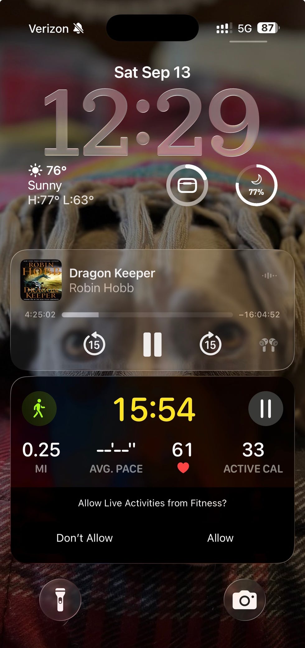 heart rate lock screen