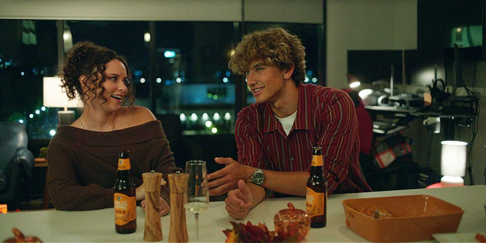 Denise Russo and Jeremiah Fisher laughing together in The Summer I Turned Pretty TSITP Season 3.