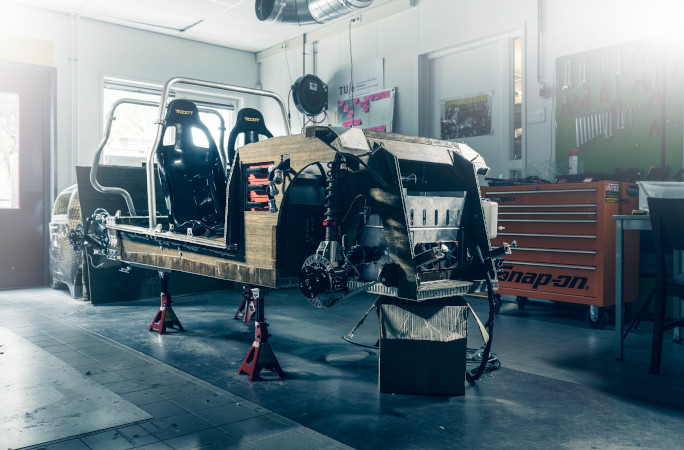 The chassis of the Lina being built