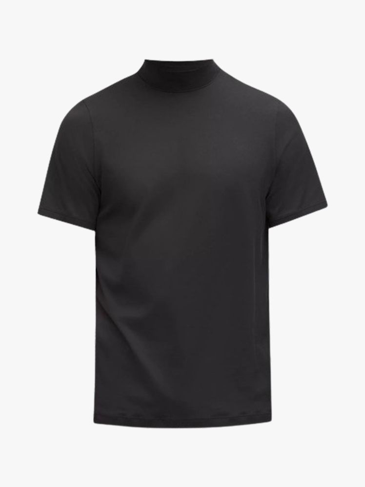 Golf shirt on a flat background.