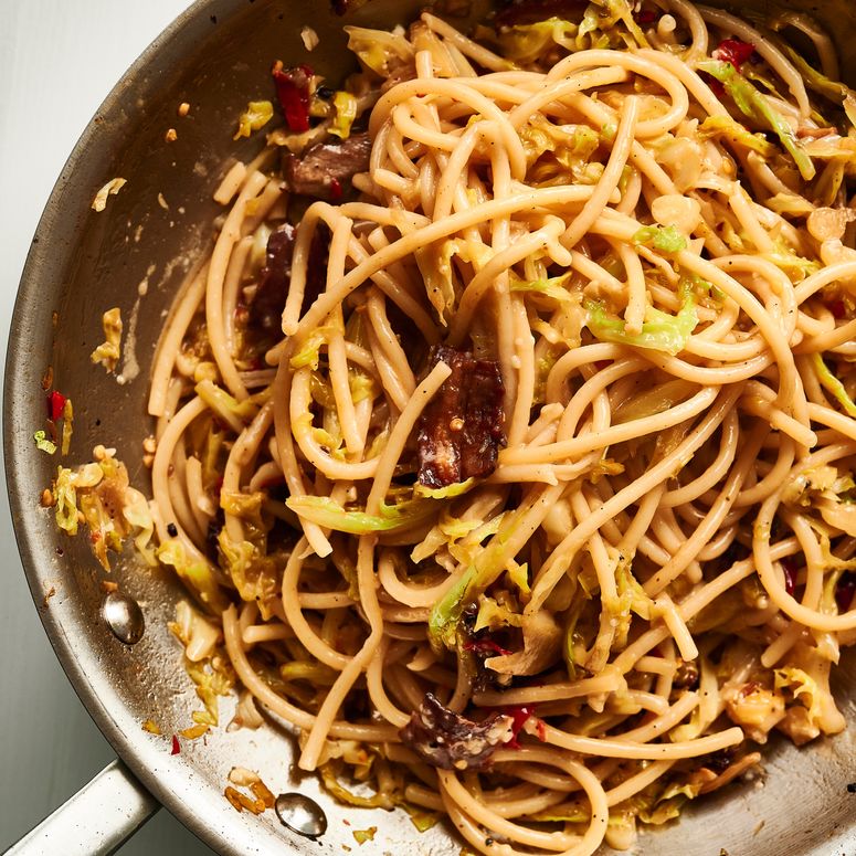 Spaghetti With Cabbage Pancetta and Calabrian Chile