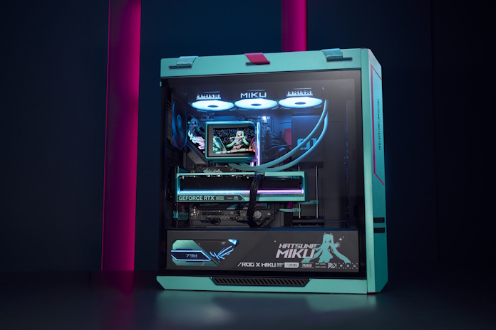 A PC constructed with ROG x Hatsune Miku components
