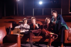 The Beatles at TVC animation Studios in London, 6th November 1967, L-R Ringo Starr, John Lennon, George Harrison, Paul McCartney. They were taking part in a short film called 'A Mod Odyssey' about the making of 'Yellow Submarine'. (Photo by Mark and Colleen Hayward/Getty Images)
