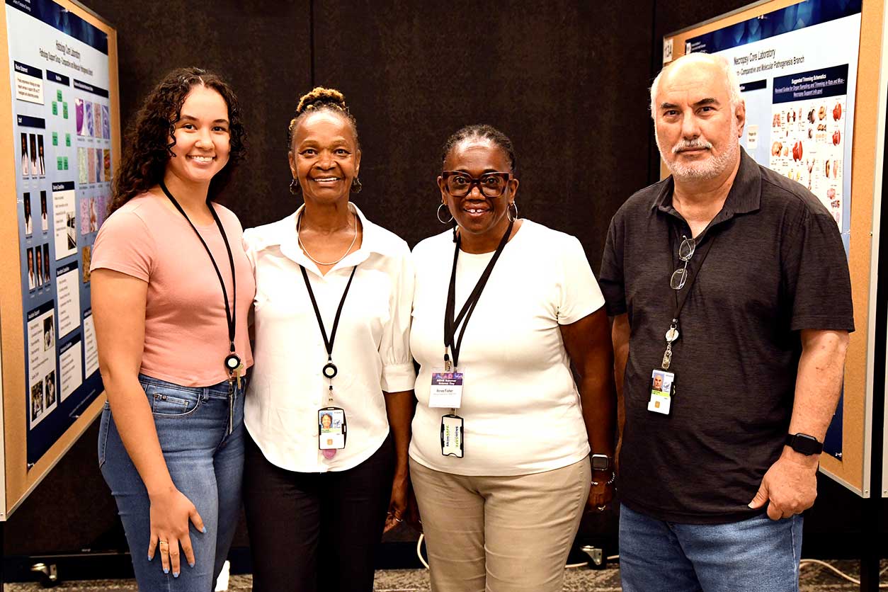 Ada Martinez, Barbara Williams, and Nabil Elhertani photographed (left to right) with Renee Fisher.