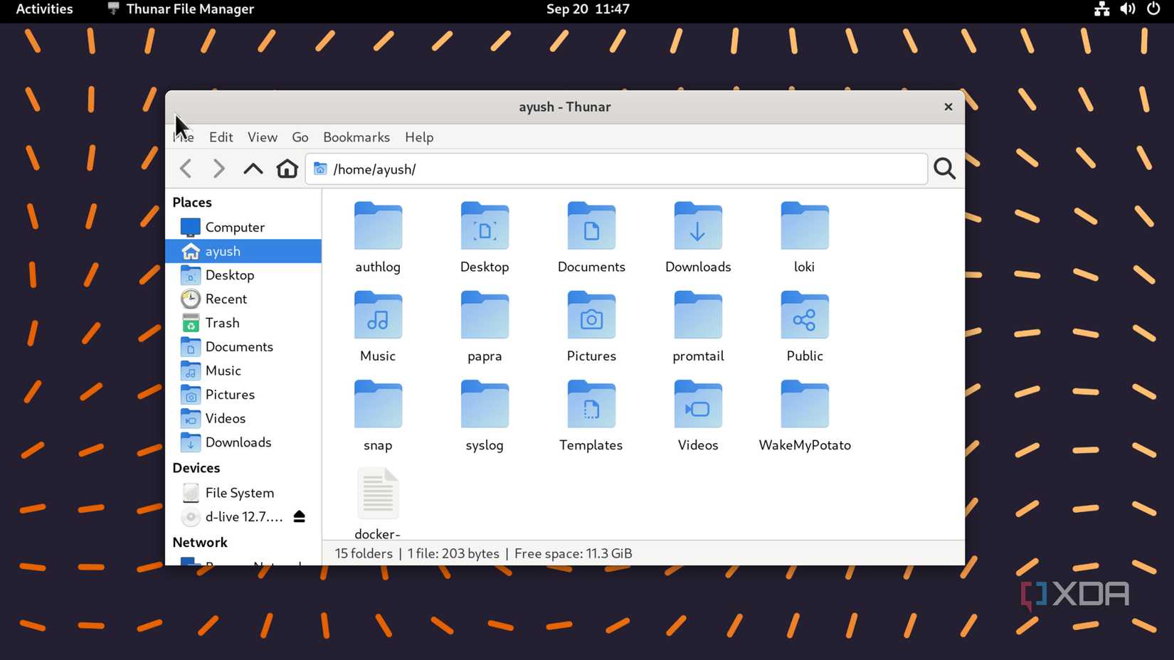 The Thunar UI