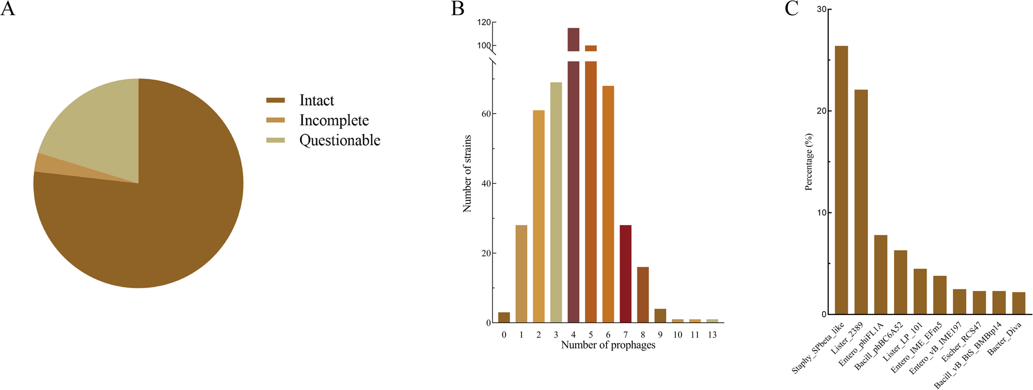 Prophage landscape in Enterococcus faecium: diversity, resistance genes, virulence factors, and endolysin profiling | BMC Genomics