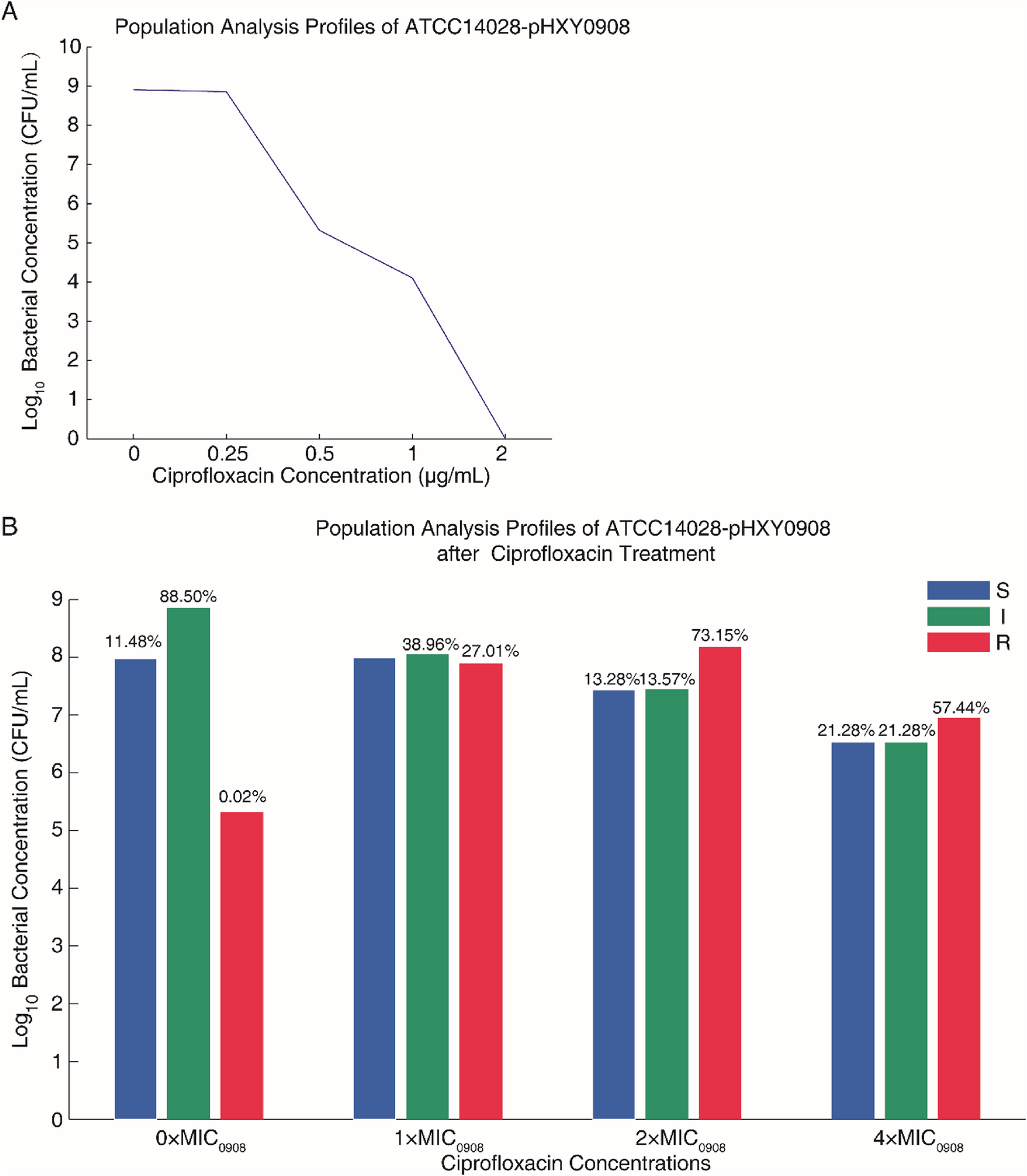 Plasmid pHXY0908 confers ciprofloxacin heteroresistance to Salmonella enterica serovar typhimurium ATCC 14028 by regulating efflux pump gene expression | BMC Microbiology