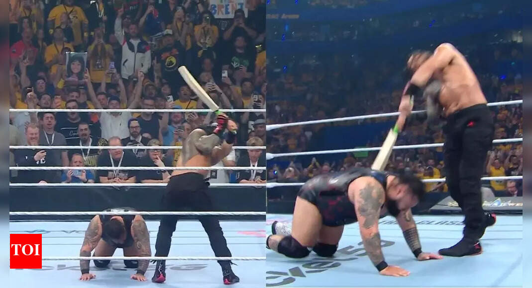 Never seen before! WWE superstar Roman Reigns turns Virat Kohli, bats opponent out of the ring – Watch | Cricket News