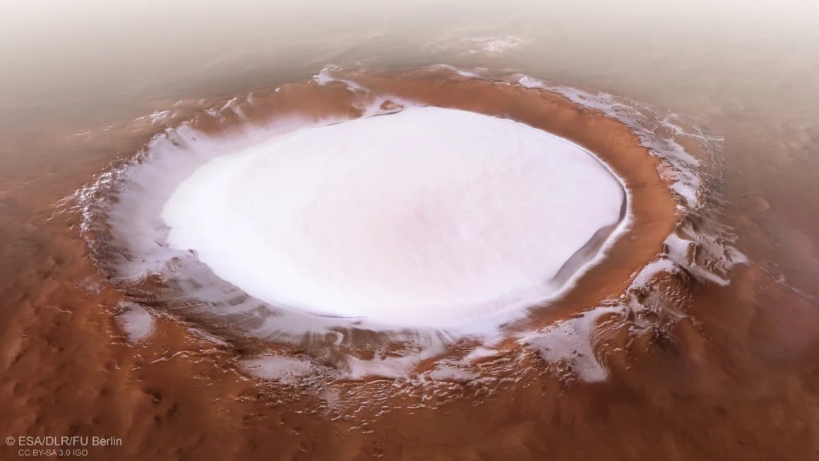 Within Mars’ Craters, Ice Deposits Have Recorded the History of the Planet