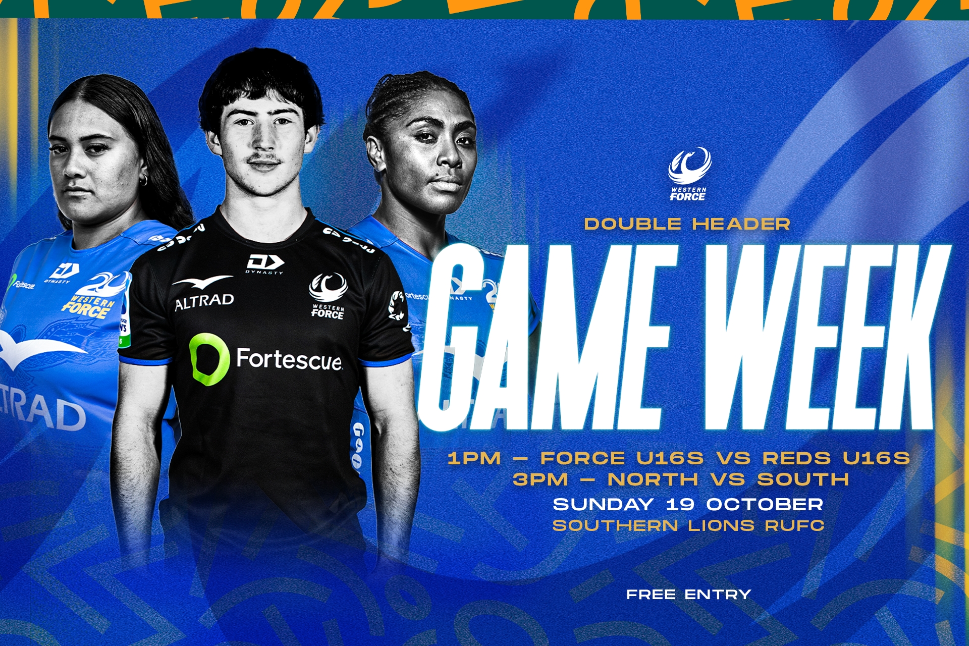 Gameday Info – U16s & North vs South Double-Header