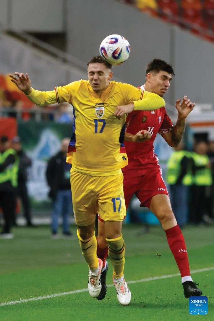 international friendly football match between Romania and Moldova-Xinhua