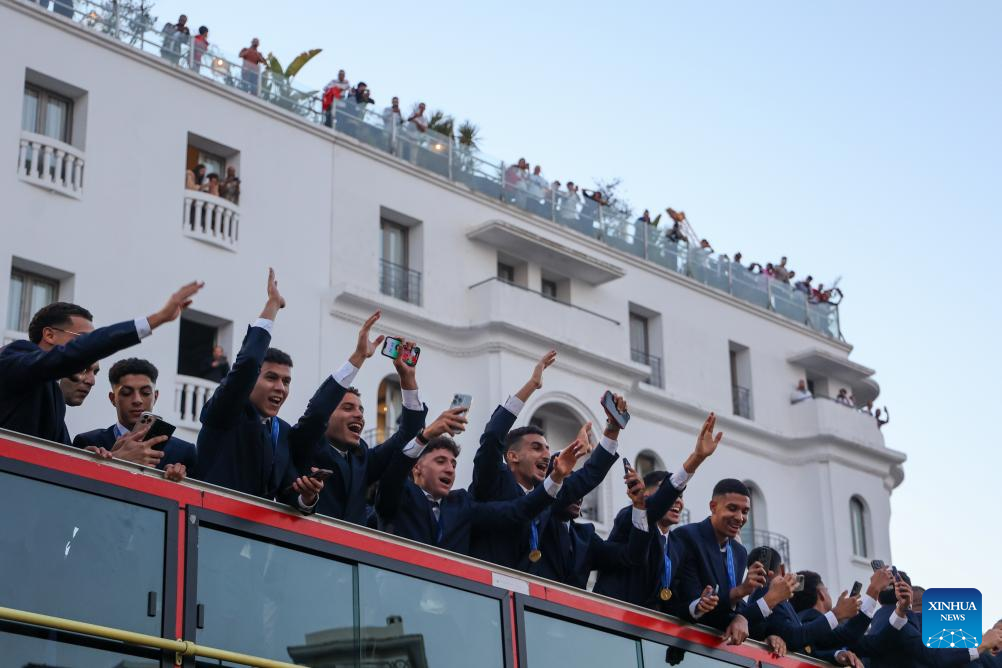 Parade celebrating Morocco winning U20 World Cup held in Rabat-Xinhua