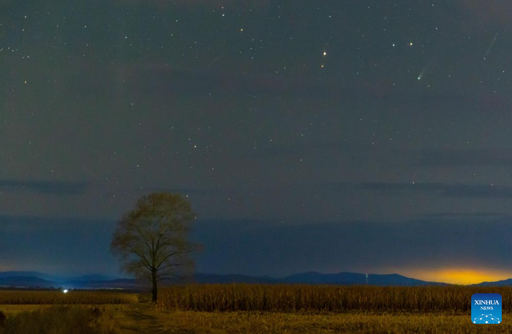 View of comet C/2025 A6 (Lemmon) in sky over Heilongjiang-Xinhua