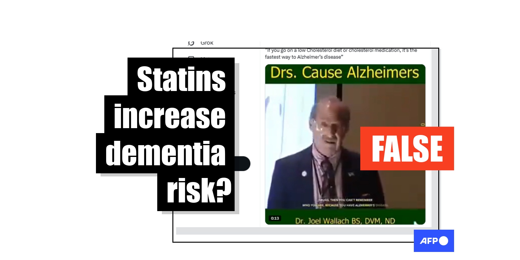 Video falsely links Alzheimer’s disease to cholesterol-lowering medications