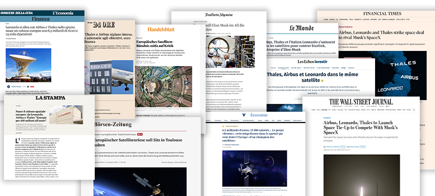 The agreement between Airbus, Leonardo and Thales covered by the press
