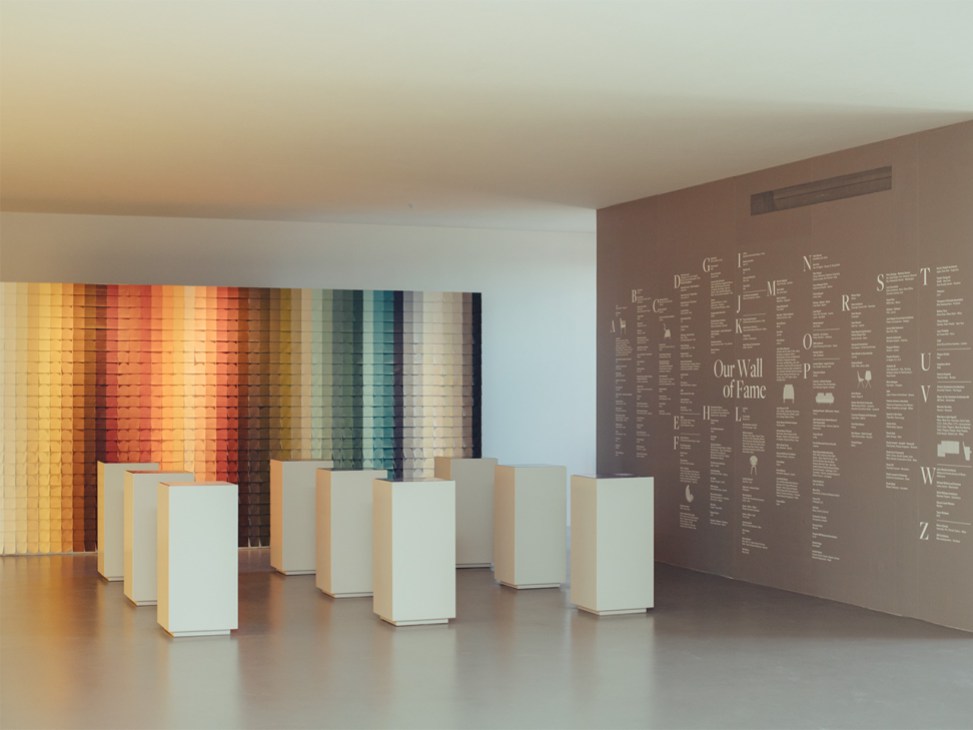 Entrance hall at Poltrona Frau’s museum in Tolentino