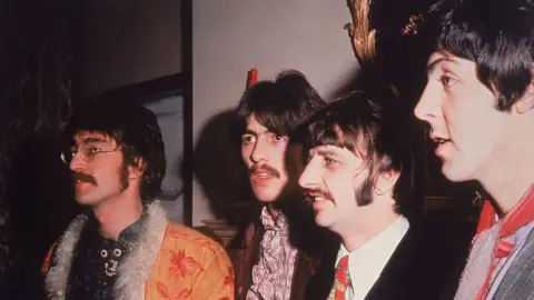 Getty Images Close up indoors image of the 4 members of The Beatles taken in 1967