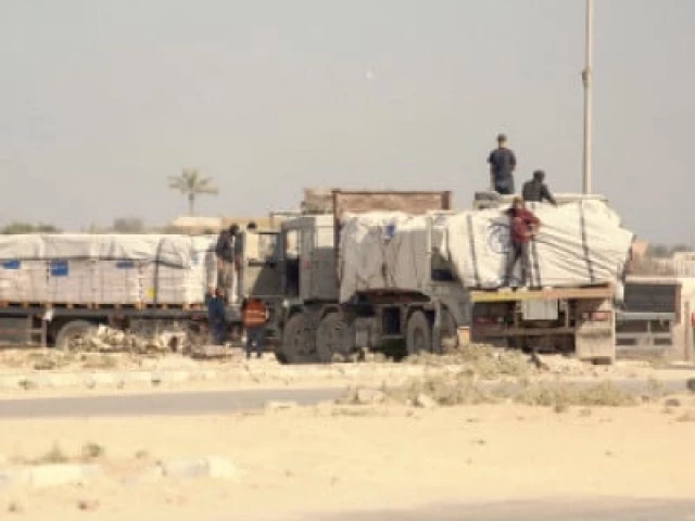 Aid trucks roll into starving Gaza