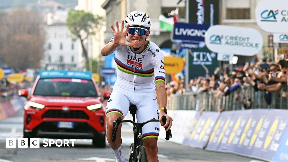 Il Lombardia: Tadej Pogacar equals record with fifth win in a row