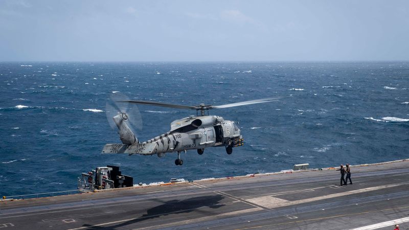 US Navy helicopter and fighter jet crash in separate incidents in the South China Sea