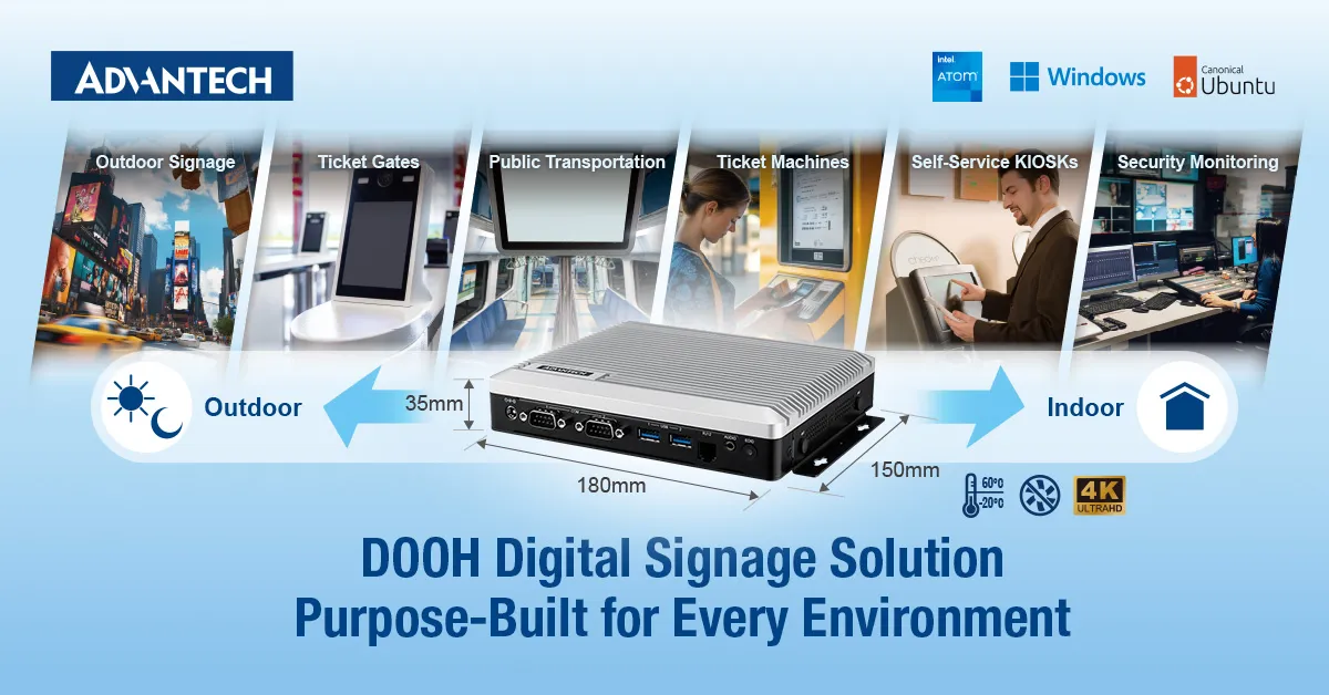 Compact, Fanless Digital Signage Player for Next-Generation Smart City Applications