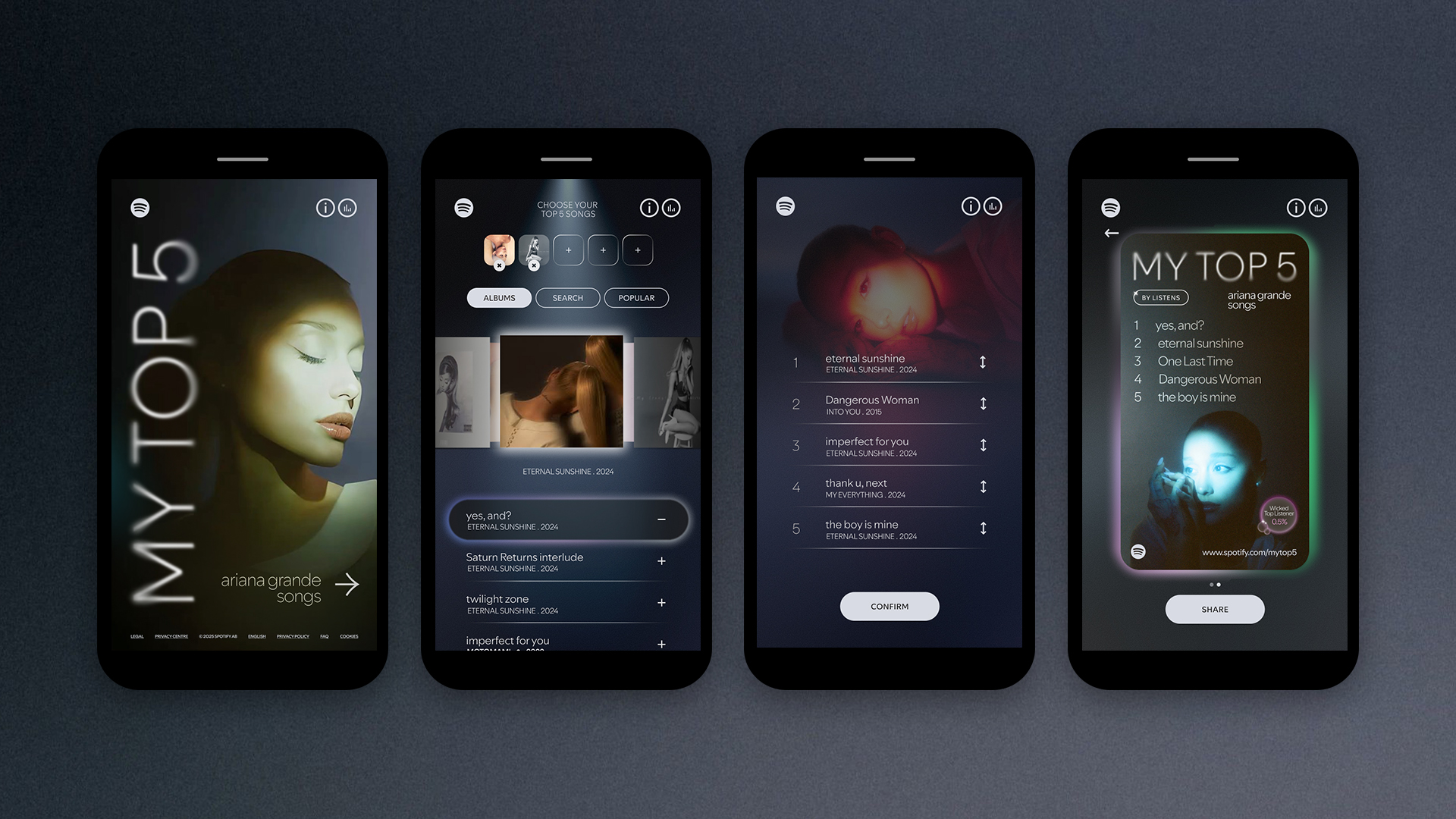 Spotify’s New In-App Experience Lets You Rank Your Favorite Ariana Grande Songs — Spotify