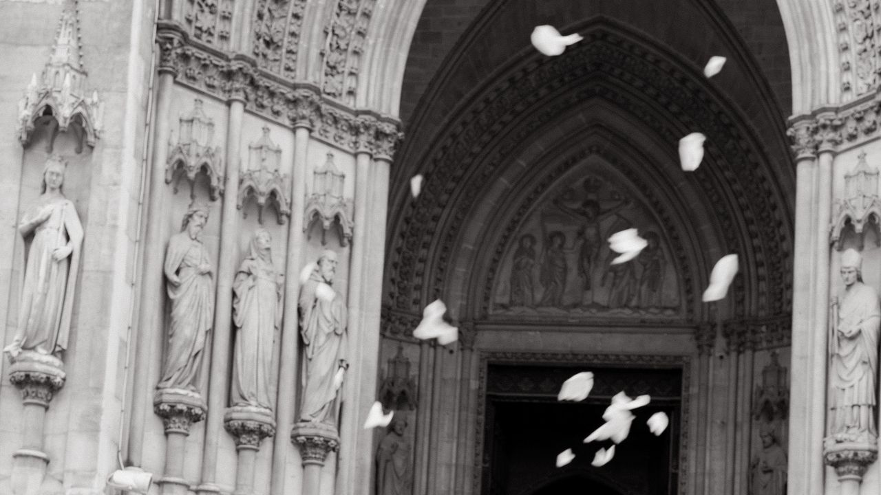 The Bride Wore a Cathedral-Length Veil to Marry at the Groom’s Family Basilica in Paris