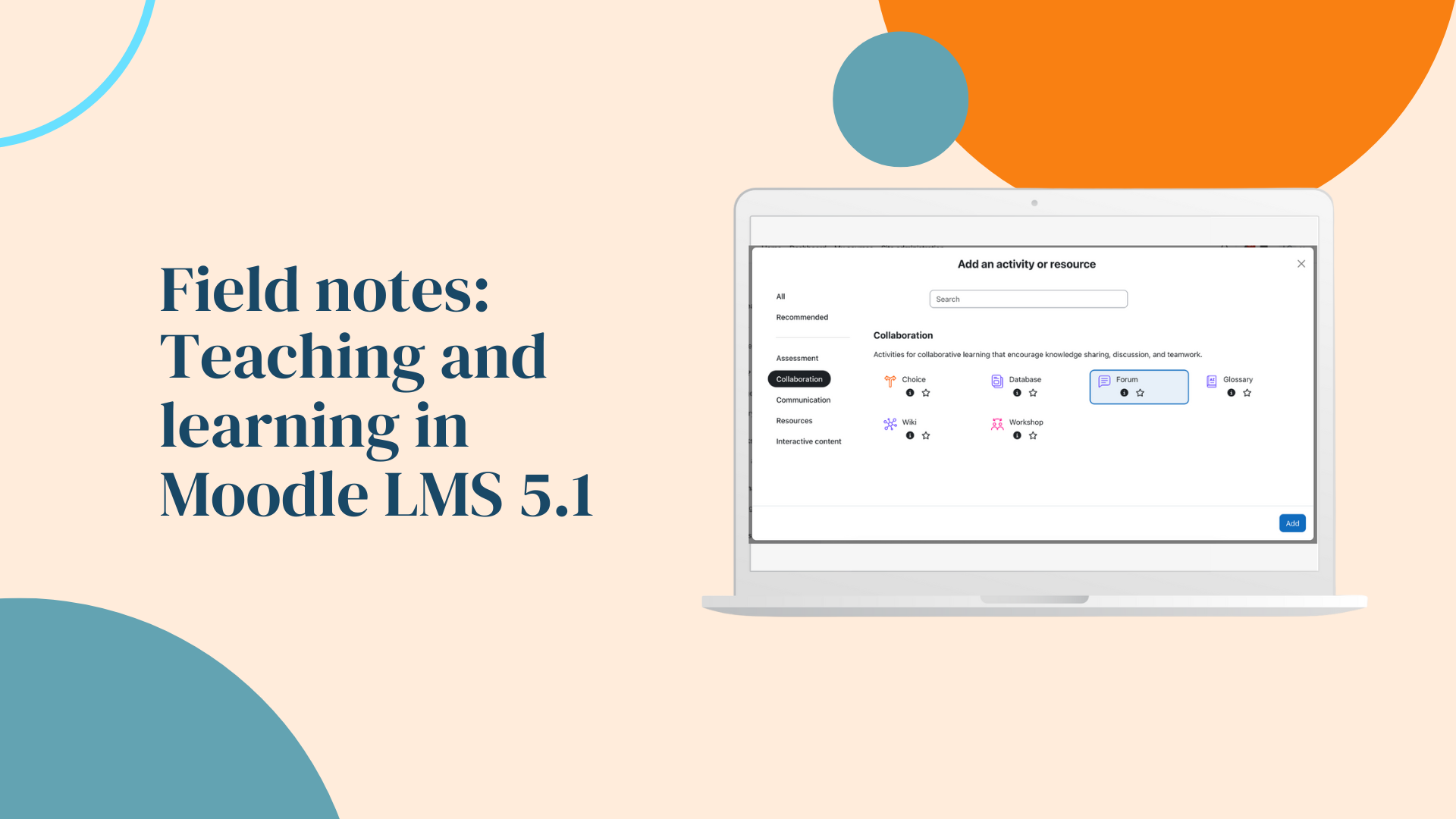 Field notes: Teaching and learning in Moodle LMS 5.1