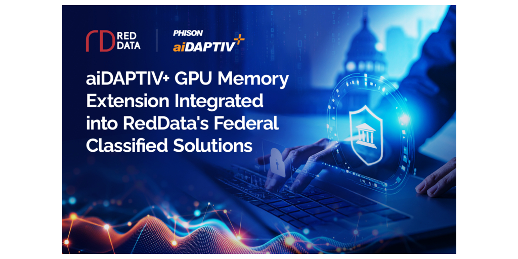 Phison and RedData Announce Availability of aiDAPTIV+ Solutions for U.S. Federal Classified AI Programs at NVIDIA GTC Washington, D.C.
