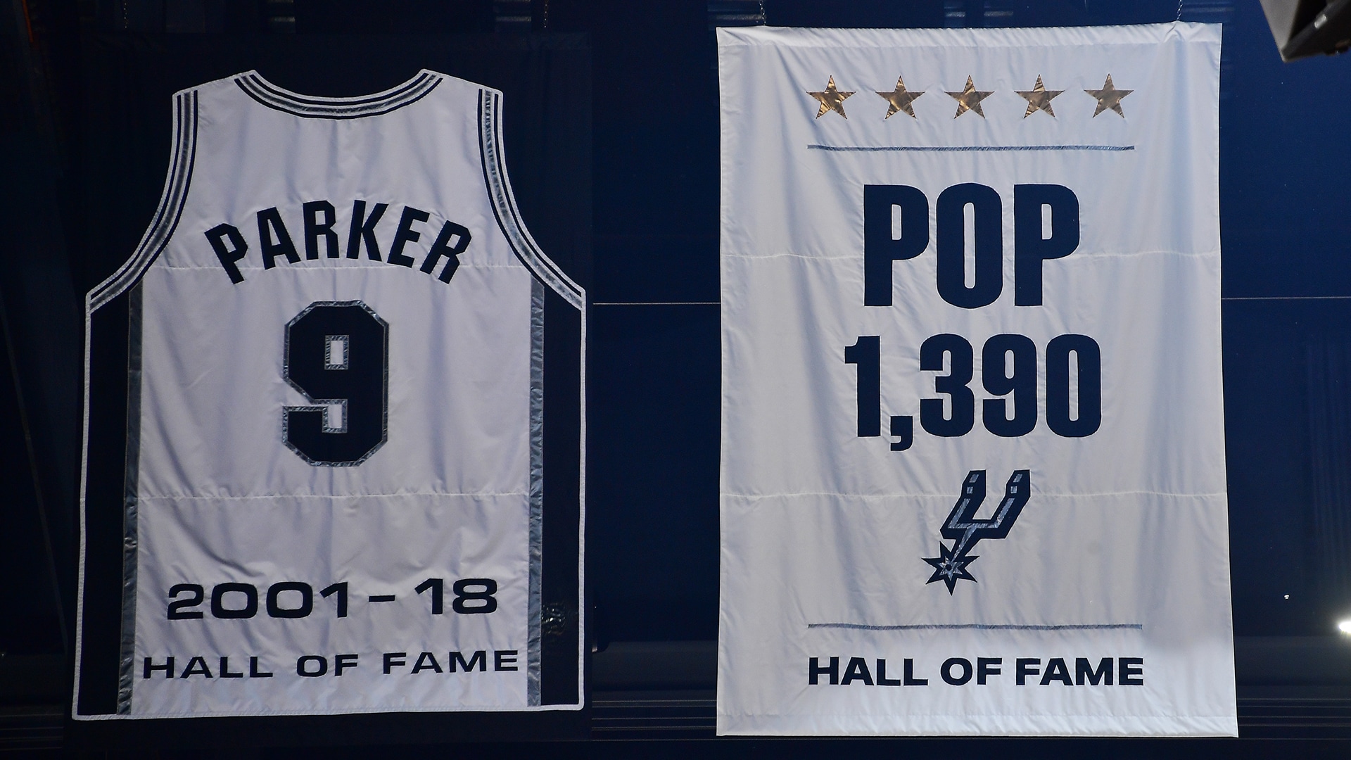Spurs unveil Gregg Popovich’s banner, celebrating his 1,390 wins and 5 NBA titles