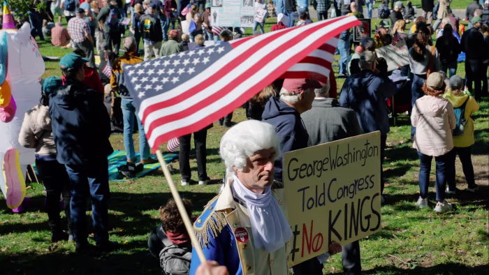 Massive crowds gather across US for ‘No Kings’ protests against Trump